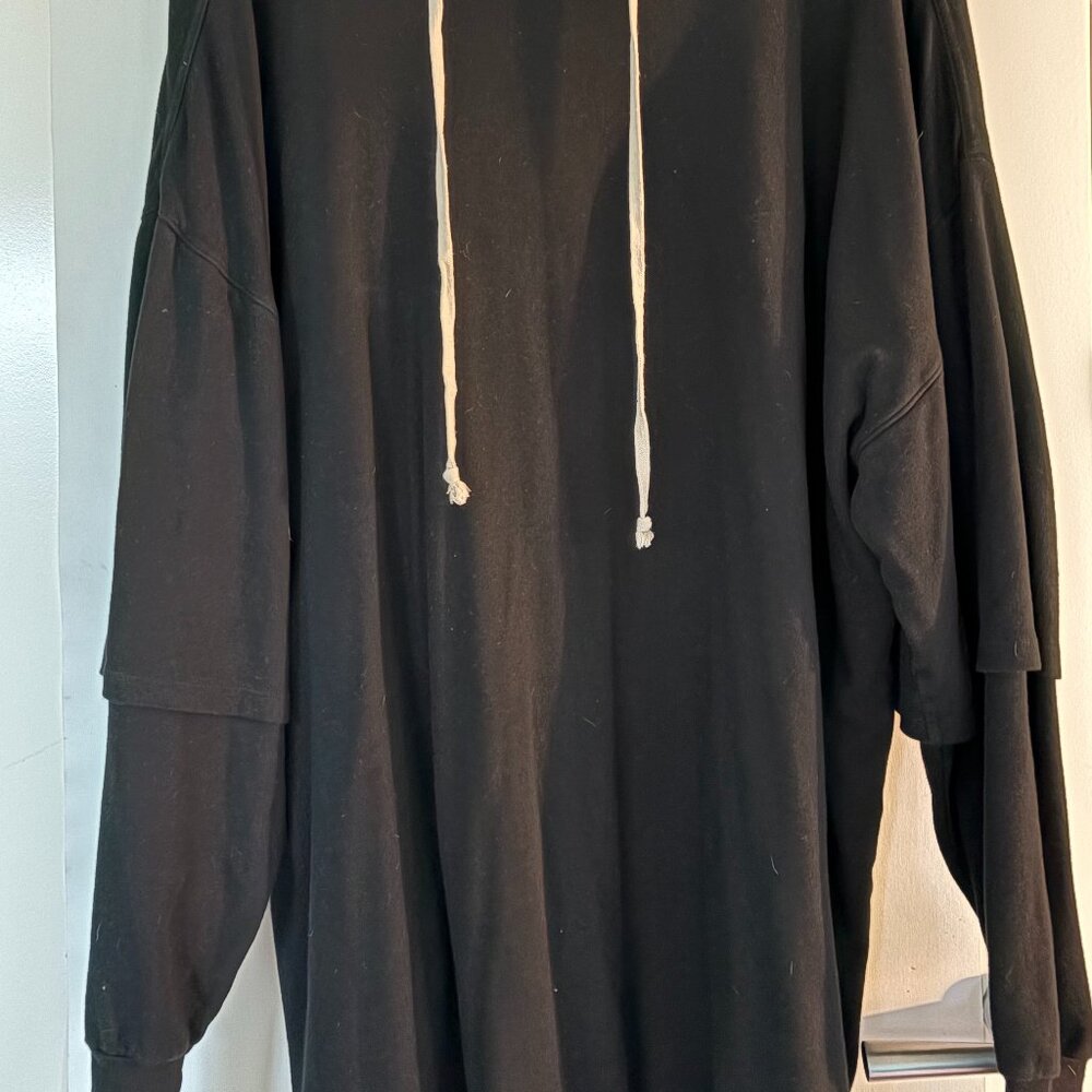 Rick Owens DRKSHDW Long Hoodie Black